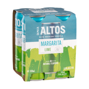 Tequila RTD: Olmeca Altos Margarita Lime 5% Cans 4x330ml - Tequila RTD Super Liquor