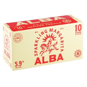 Alba Sparkling Margarita 5.9% Cans 10x250ml - Tequila RTD Super Liquor