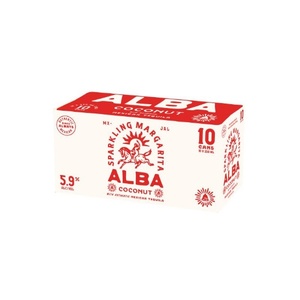 Tequila RTD: Alba Sparkling Margarita Coconut 5.9% Cans 10x250ml - Tequila RTD Super Liquor