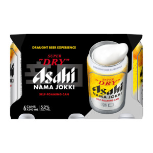 Asahi Super Dry Nama Jokki Cans 6x340ml - International Beer Super Liquor