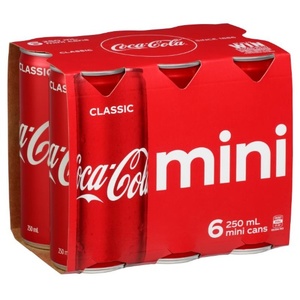 Mixers: Coca-Cola Cans 6x250ml - Mixers Super Liquor