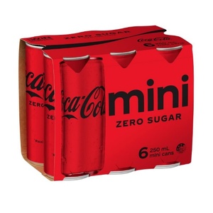 Coca-Cola Zero Sugar Cans 6x250ml - Mixers Super Liquor