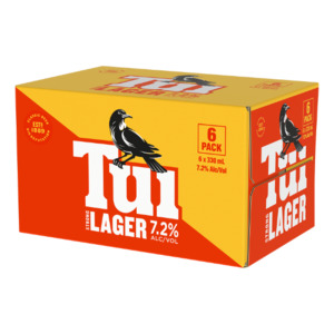 New Zealand Beer: Tui Strong Lager 7.2% Cans 6x330ml - New Zealand Beer Super Liquor