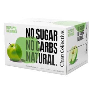 Products: Clean Collective Crisp Apple with Vodka 5% Cans 12x250ml - Vodka RTD's Super Liquor