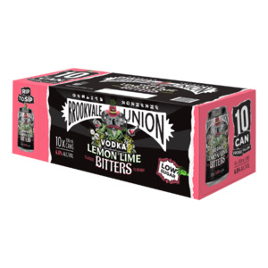 Brookvale Union Vodka Lemon Lime Bitters 6% Cans 10x330ml - Vodka RTD's Super Liquor