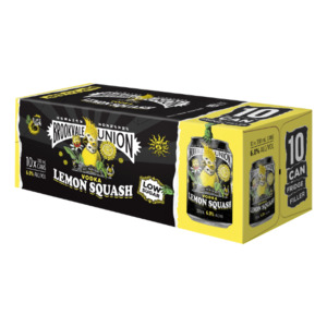 Products: Brookvale Union Vodka Lemon Squash 6% Cans 10x330ml - Vodka RTD's Super Liquor
