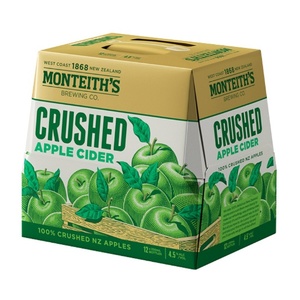 Cider: Monteith's Crushed Apple Cider Bottles 12x330ml - Cider Super Liquor