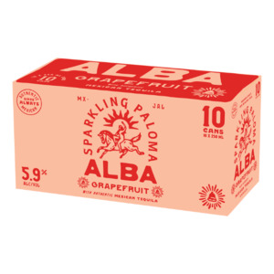 Products: Alba Grapefruit Sparkling Paloma 5.9% Cans 10x250ml - Tequila RTD Super Liquor