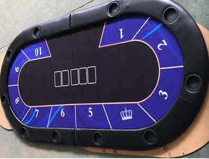 R C Toys: Foldable Poker Table Top for 8 Players Chips Tray & Cup Holders Texas 2m x 1m