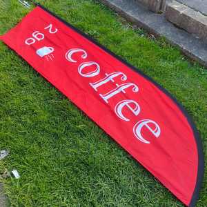 Coffee Flag sign double sided read
