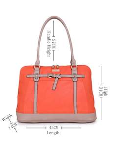 Oversized Two-Tone Tote Bag with Belt Accent - Free Shipping
