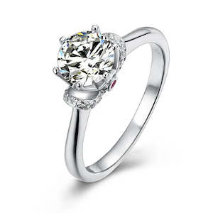 Yorkerla Jewellery: 1 Carat Starry Bouquet 925 Silver Moissanite Stone Ring