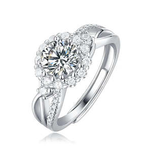 Yorkerla Jewellery: 1 Carat Lifetime Together 925 Silver Moissanite Stone Ring