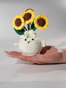 Handmade Sunflower Crochet Pot | Cute DIY Crochet Plant Decor