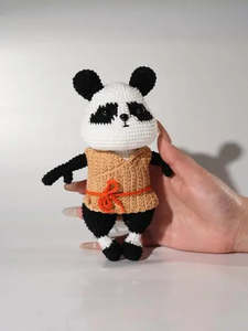 Handmade Panda Crochet Toy | Chinese Kung Fu Style Bag Charm