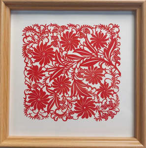 Blooming Prosperity Paper Cutting Art | Handmade Chinese Floral Wall Decor