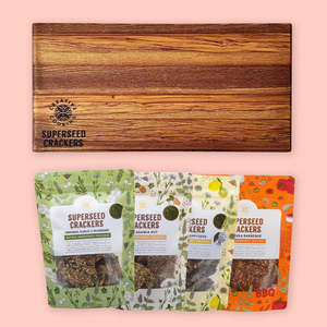 Products: Rimu Serving Board & Crackers Bundle