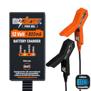 OzCharger 12V 0.8A Pro Series Battery Charger & Maintainer - OC-PRO80L