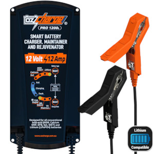 Battery Chargers: OzCharger 12V 12A Pro Series Battery Charger & Maintainer - OC-PRO1200L