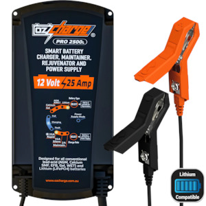 Battery Chargers: OzCharger 12V 25A Pro Series Battery Charger & Maintainer - OC-PRO2500L
