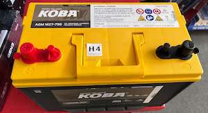 Koba AGM M27-750 MF Dual Force+ AGM Battery - 12V, 750CCA, Dual Purpose