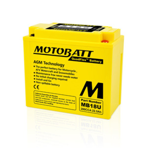 Motobatt MB18U Quadflex Motorbike AGM Battery - 22.5Ah 280CCA