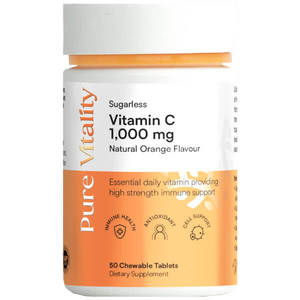 Pure Vitality: Pure Vitality Sugarless Vitamin C 1000mg 50 Tabs