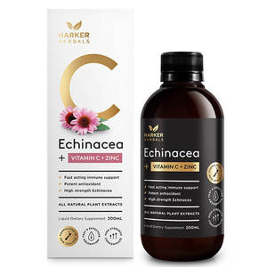Harker Herbals: Harker Herbals Echinacea + Vitamin C + Zinc 200ml