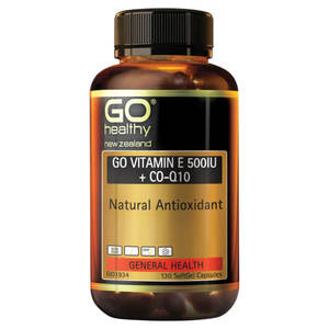Vitamin E: Go Healthy Go Vitamin E 500IU + CO-Q10 130 Softgels