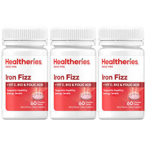Healtheries Iron Fizz 60 Tablets x3 (3x Bottles)