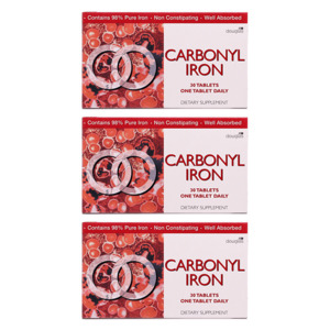 Iron: Douglas Carbonyl Iron 30 Tablets x3 (3x Packages)