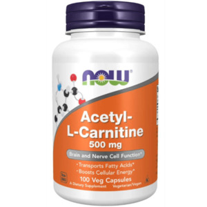 Acetyl L Carnitine: Now Foods Acetyl L-Carnitine 500mg 100 Caps