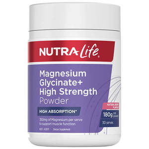 Magnesium: Nutralife Magnesium Glycinate+ High Strength 180g
