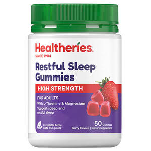 Magnesium: Healtheries Adult High Strength Restful Sleep Gummies x50