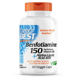Alpha Lipoic Acid: Doctor's Best Benfotiamine 150 + Alpha-Lipoic Acid 300 60 Veggie Caps