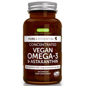 Igennus Pure & Essential Vegan Omega-3 & Astaxanthin 60 Caps