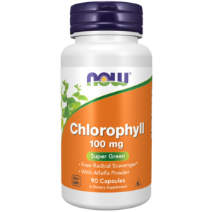 Chlorophyll: Now Foods Chlorophyll 100 mg 90 Capsules - Free Radical Scavenger with Alfalfa Powder