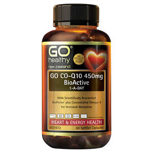 Coenzyme Q10: Go Healthy Go COQ-10 450mg BioActive 1-A-Day 60 Softgels