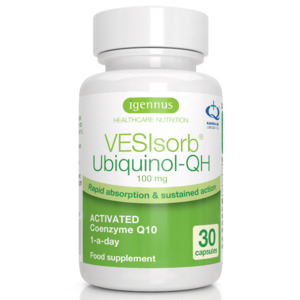 Coenzyme Q10: Igennus VESIsorb Ubiquinol-QH 30 Caps