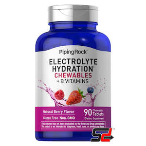 PipingRock | Electrolyte Hydration Chewables + B Vitamins (Natural Berry)