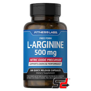 Fitness Labs: PipingRock | L-Arginine, 500 mg, 100 Capsules