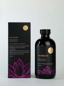 Hormone Balance & Support Bath & Body Massage Oil - 200mL Supports Dry Skin Duri&hellip;