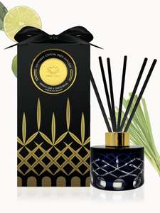 Persian Lime & Lemongrass Crystal Reed Diffuser - Odour Eliminator - Large Rooms 200mL