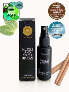 Muscle & Stress Travel Spray 30mL. FAST Topical Muscle Relief For On The GO.