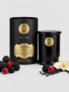 Black Raspberry & Vanilla Long Burning Pure Soy Wax Candle 250g
