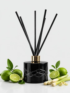 Surmanti Gifts: Persian Lime & Lemongrass Crystal Reed Diffuser - Odour Eliminator - Refillable