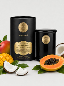 Candles: Mango Papaya & Coconut Long Burning Pure Soy Wax Candle 250g