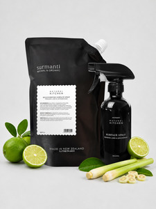Natural Kitchen: Multipurpose Surface Spray Bundle 1 Litre Refill + 250mL Persian Lime & Lemongrass