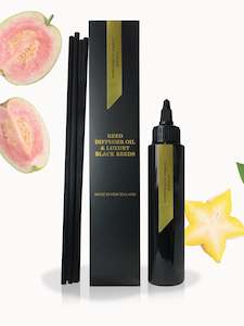 Starfruit Lychee Guava: Reed Refill - Starfruit Lychee & Guava Reed Diffuser Oil & Luxury Black Reeds