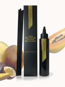 Reed Refill - Mango Papaya & Coconut Reed Diffuser Oil & Luxury Black Reeds